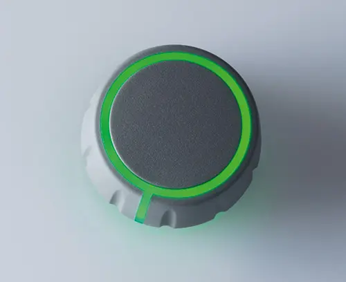 Pointer line on the side, individually illuminated for fine scaling (CONTROL-KNOBS with optional illumination)