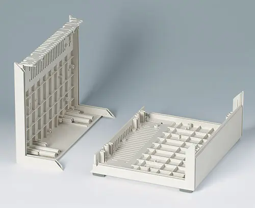 Case shells with strengthening ribs