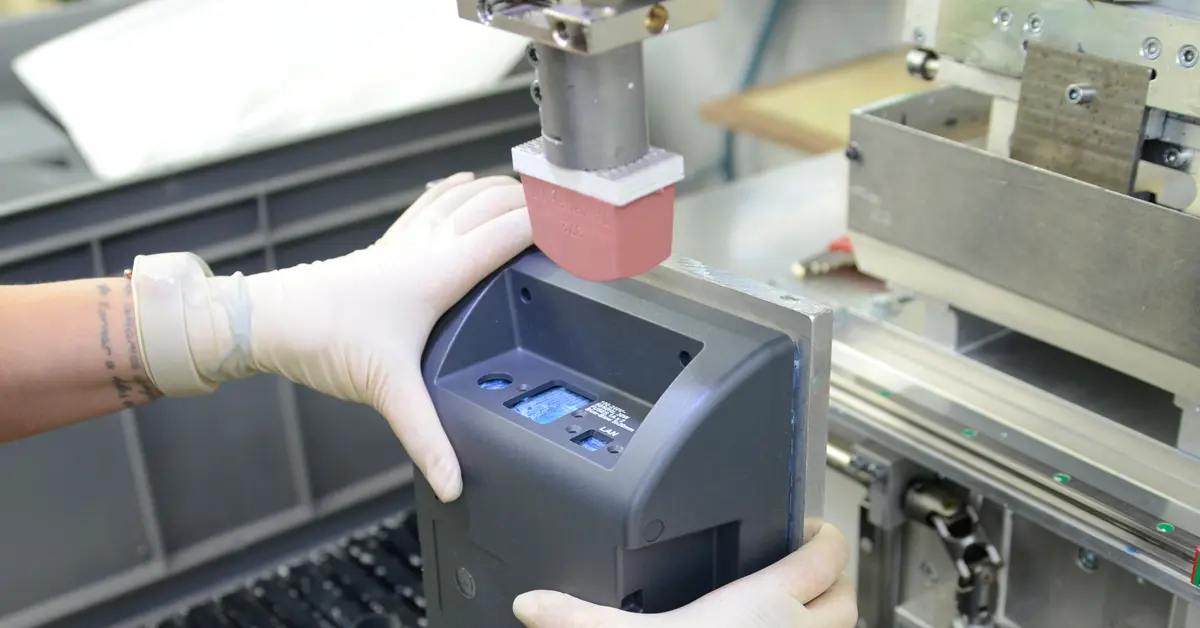 Tampo printing service for enclosures and tuning knobs